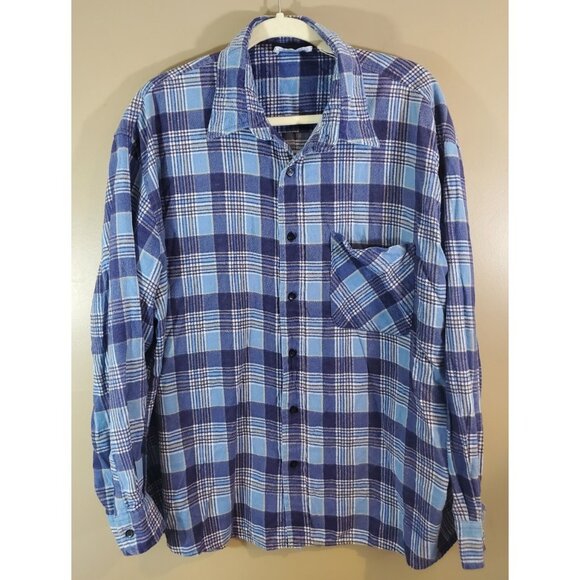 Premier Other - Men's Vtg Y2K Grunge Premier Blue Flannel Shacket, Sz XL